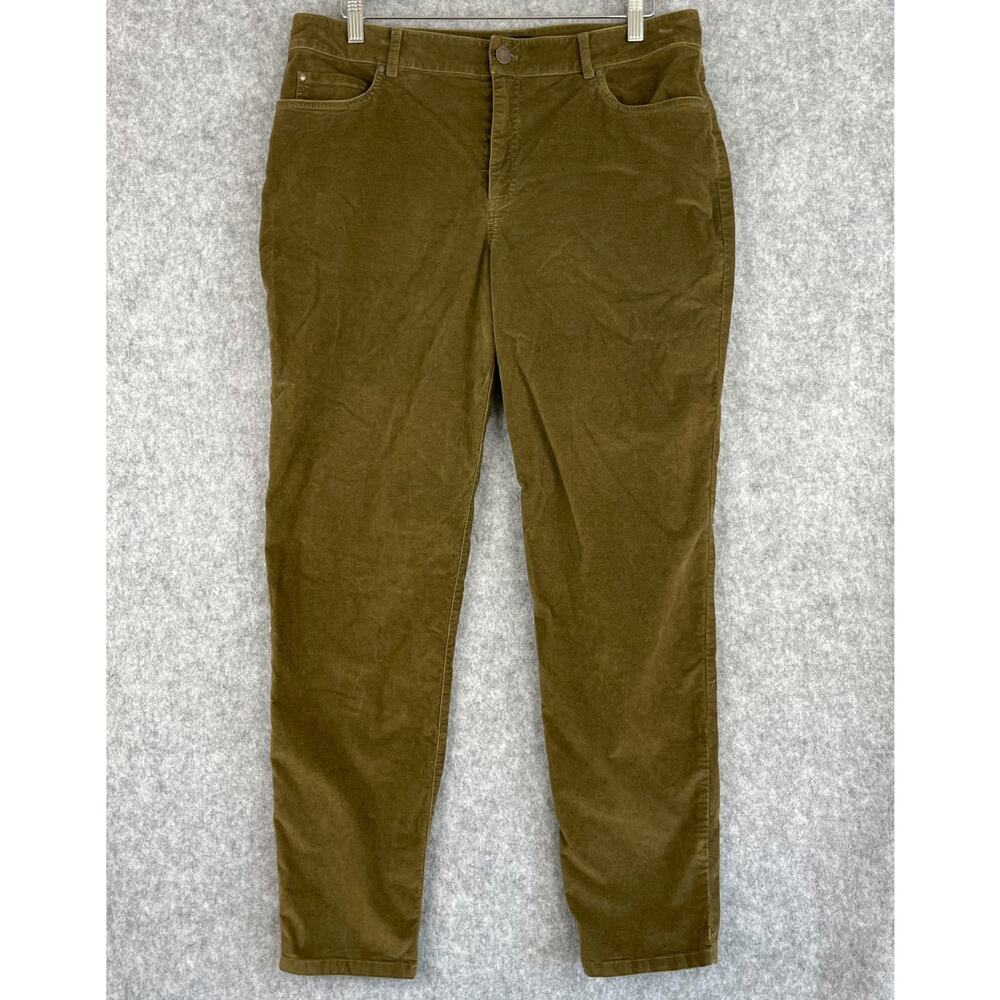Peruvian Connection‎ Velvet Pants Womens 14 Green Tapered High Rise USA Made